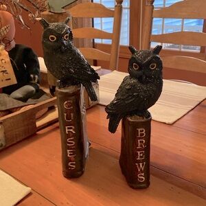 Raz Imports Owl Spell Books Curses and Brews Halloween Decor -Set